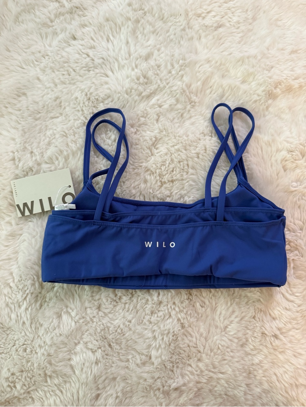 Wilo Cobalt Blue Double Layered Sports Bra & Legging Workout Set - Picture 3 of 6